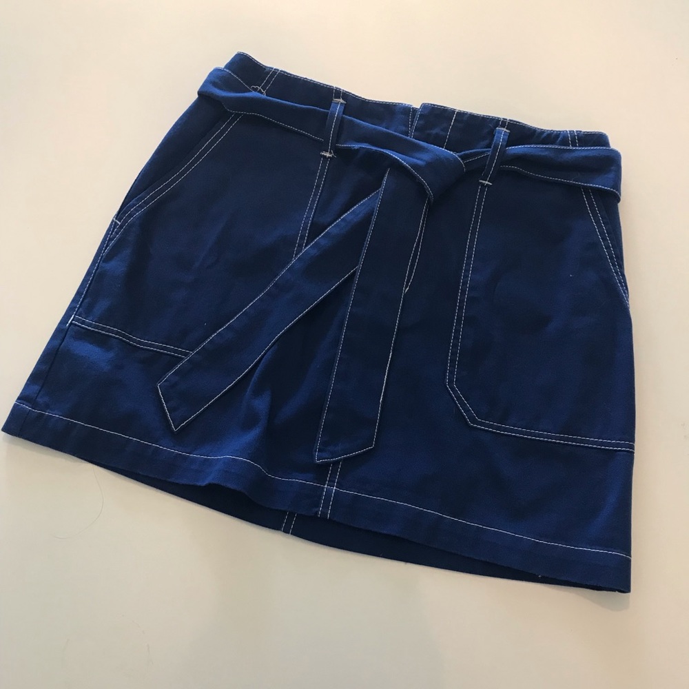 Blue Mini Skirt With Pockets💫